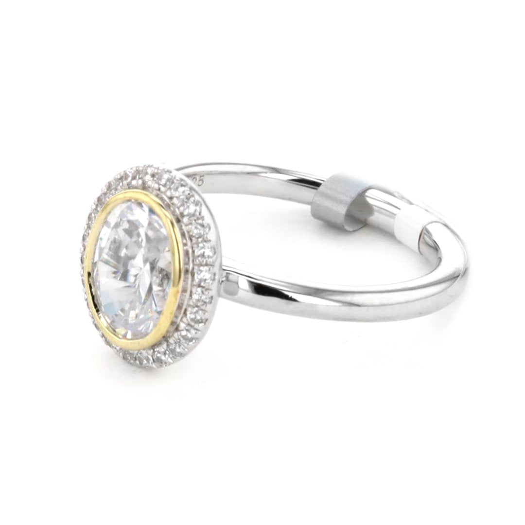 0.14 ctw Diamond Bezel Engagement Ring