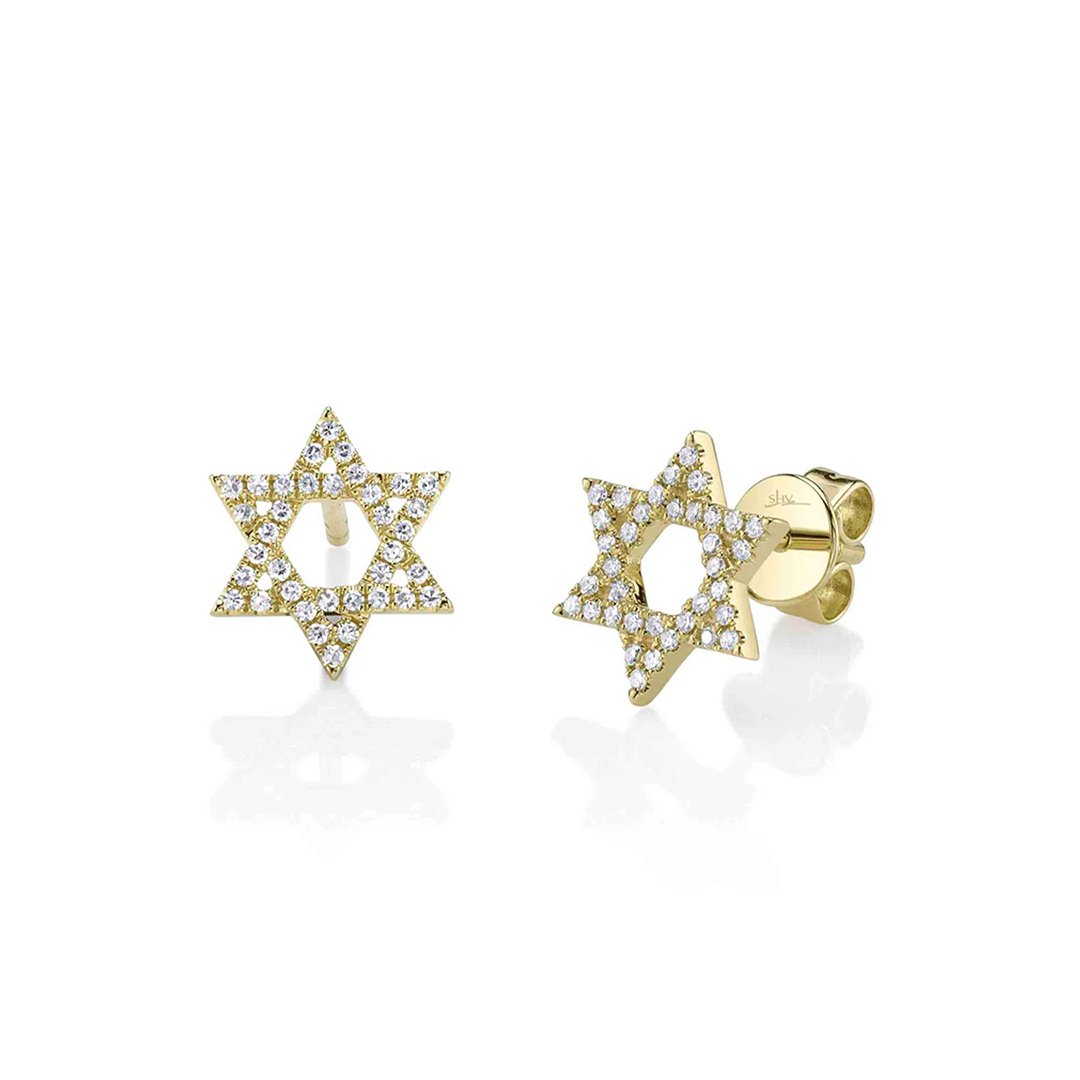 Star of David Diamond Earrings