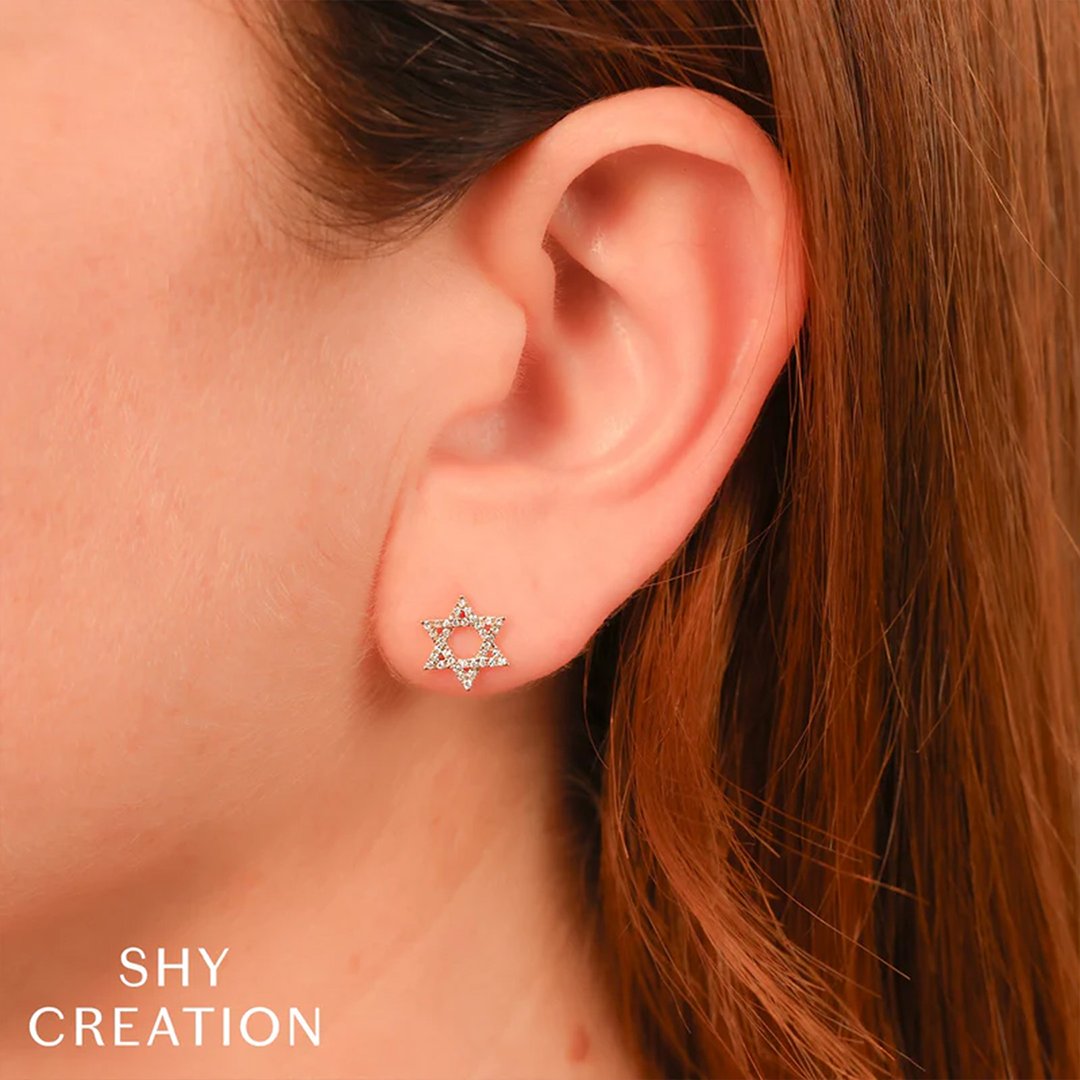Star of David Diamond Earrings