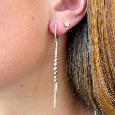 0.88ctw Diamond Drop Earrings