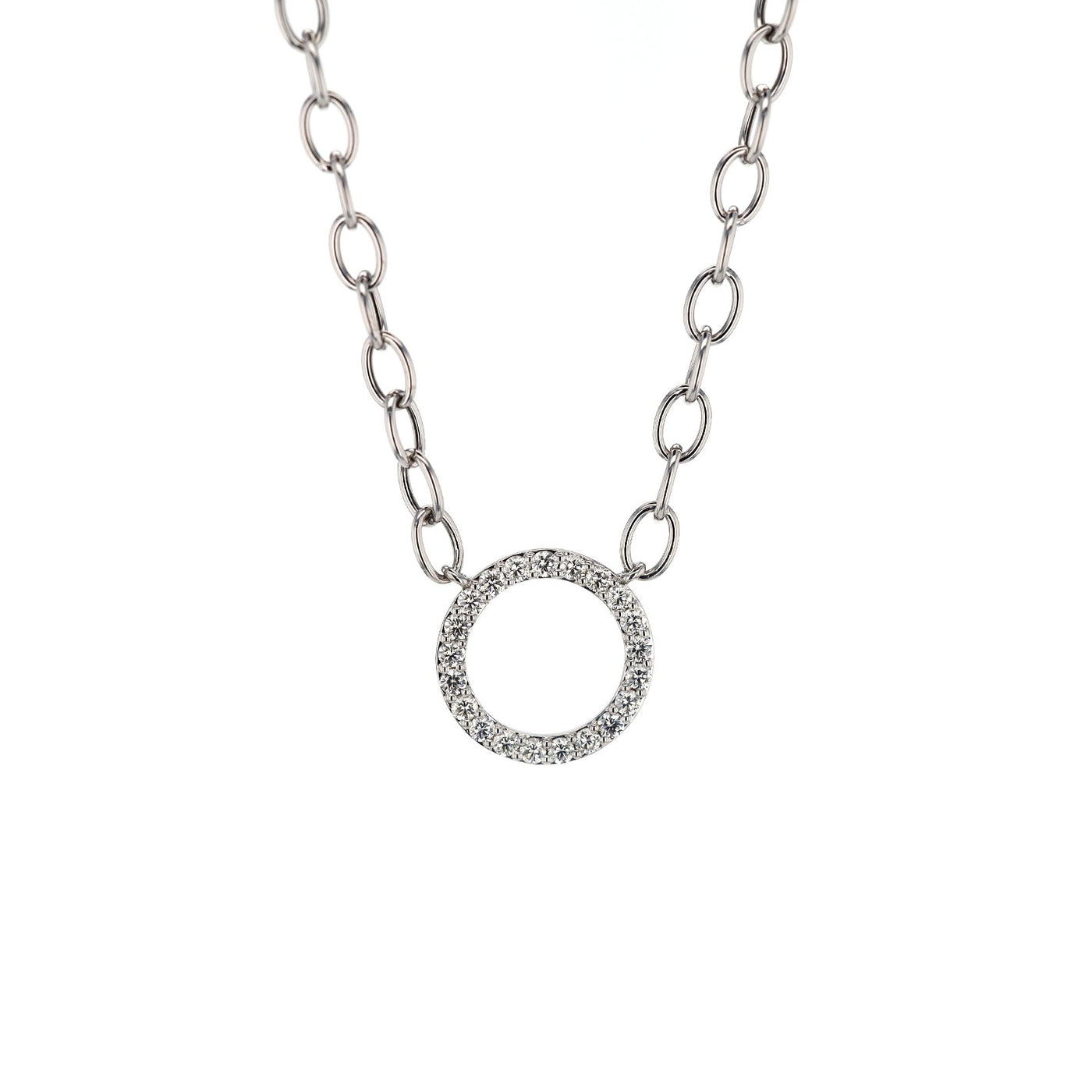 1.00 ctw Diamond Open Circle Necklace