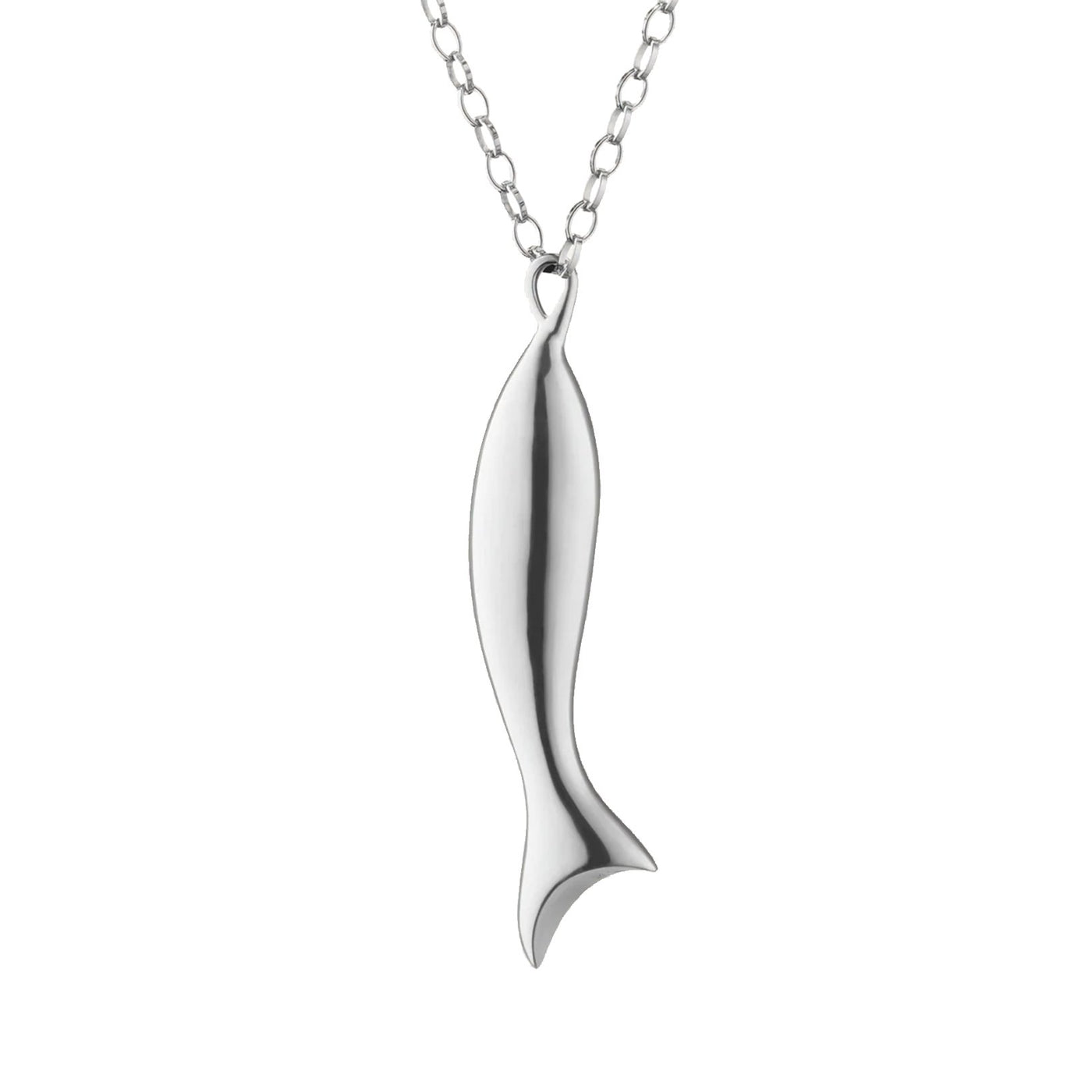 Silver Fish Charm Necklace