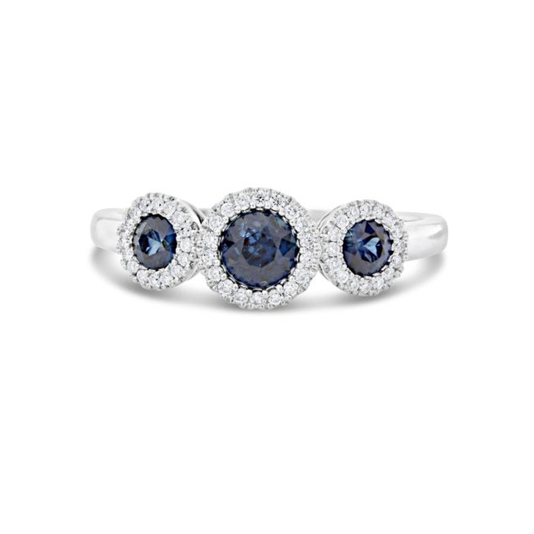 Blue Sapphire & Diamond Ring