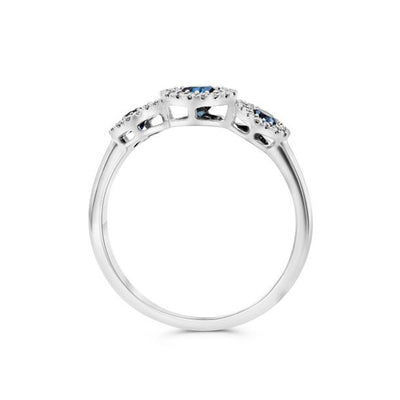 Blue Sapphire & Diamond Ring