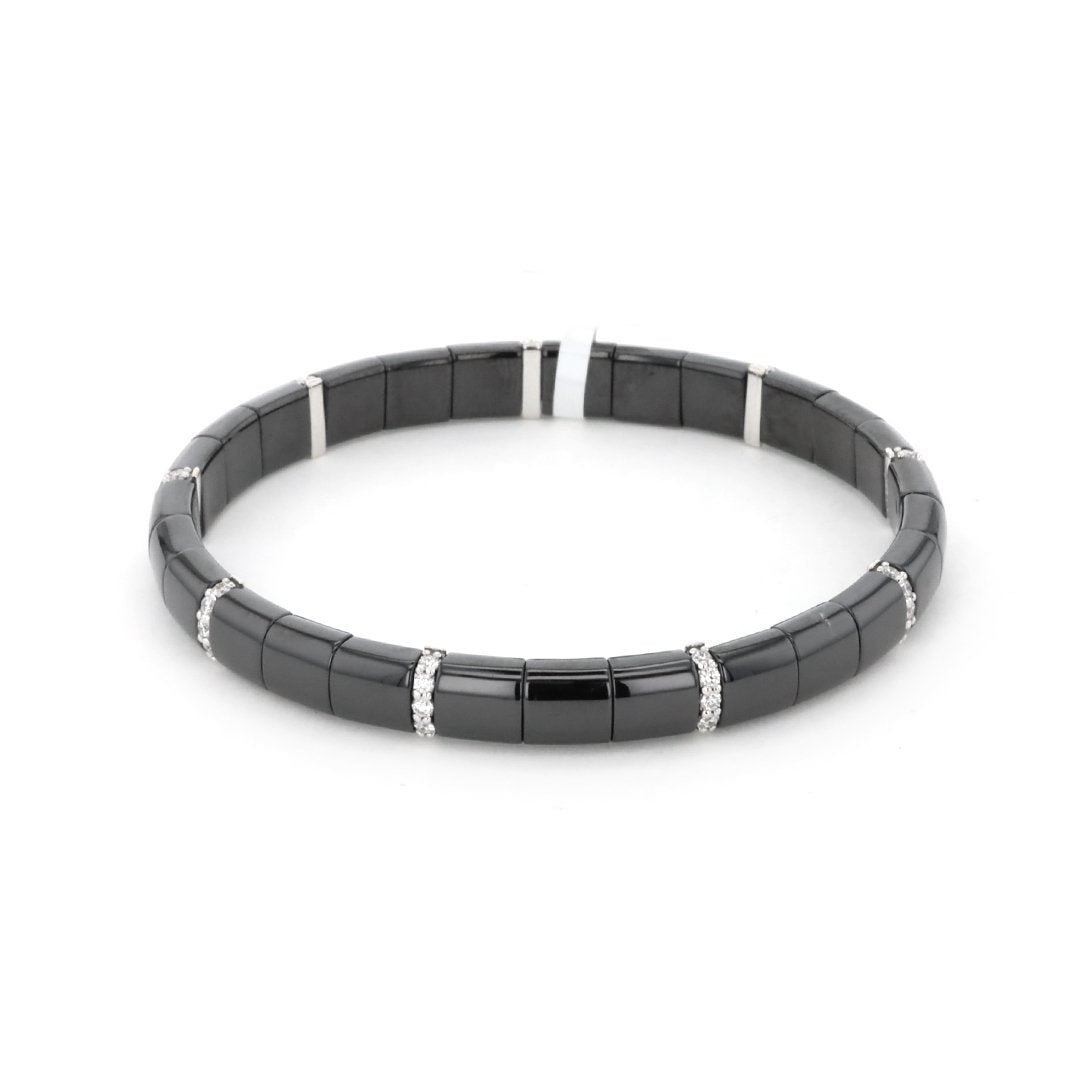 0.63 ctw Diamond Ceramic Stretch Bracelet