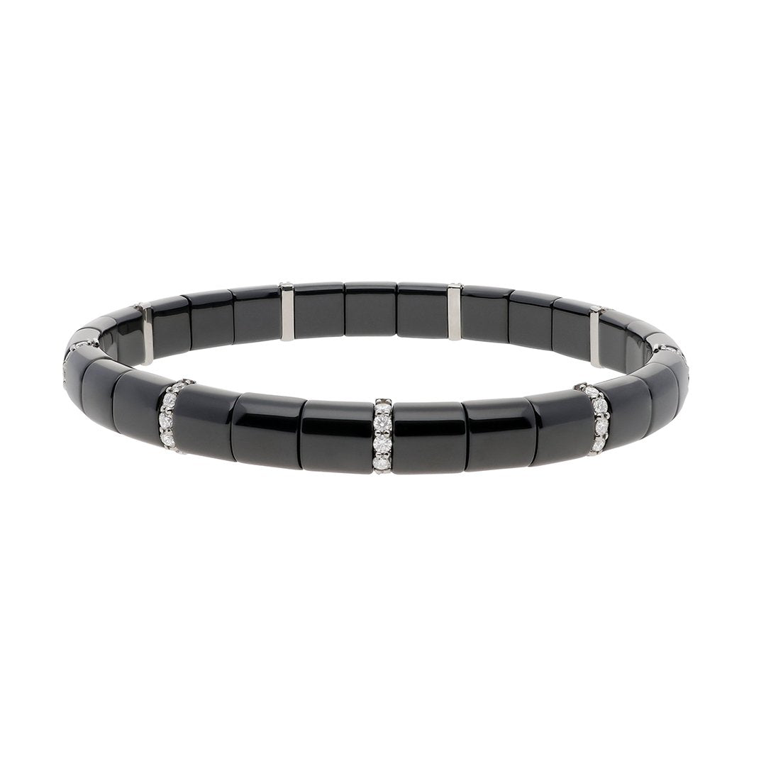 0.63 ctw Diamond Ceramic Stretch Bracelet