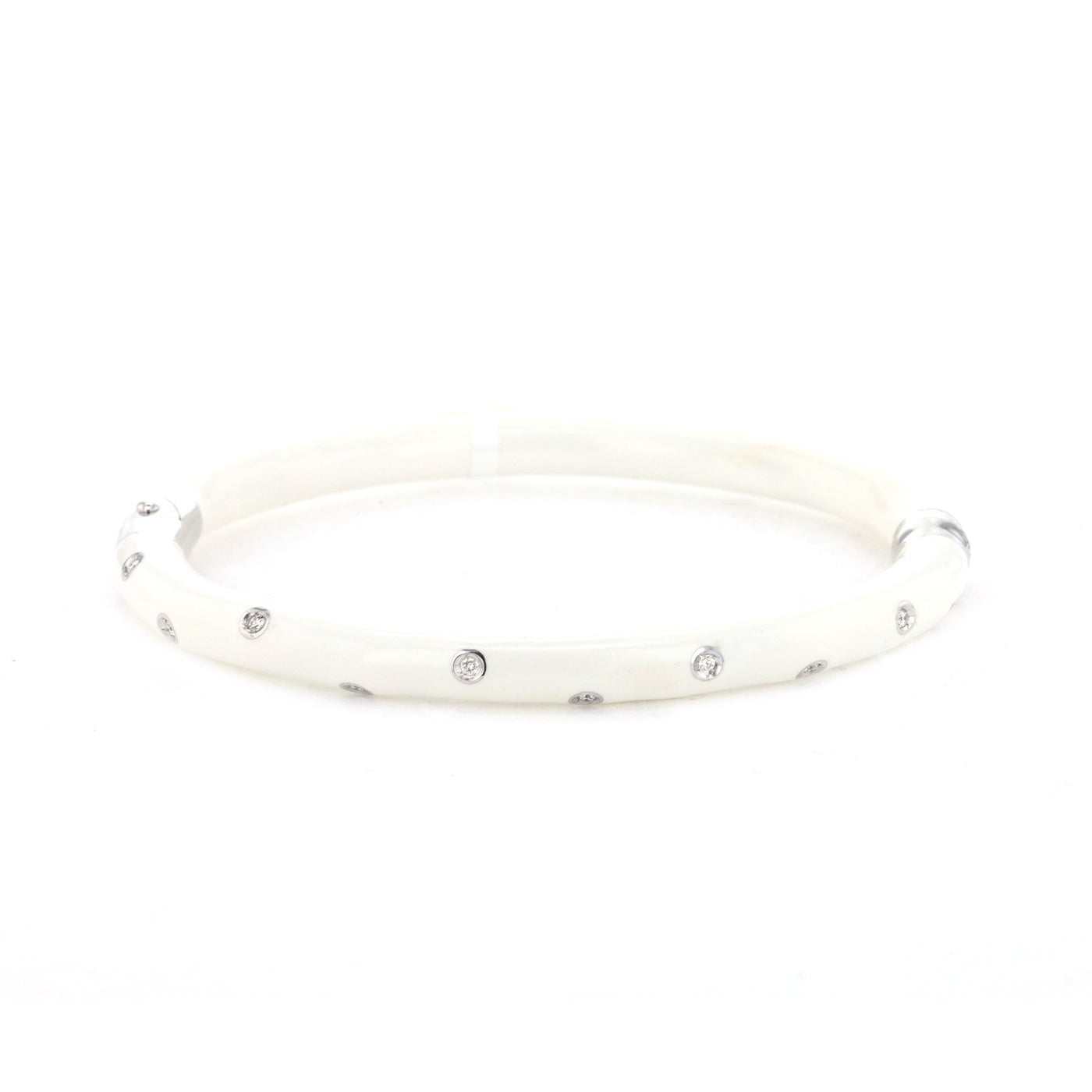 0.12 ctw Diamond Bangle Silver Bracelet