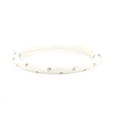 0.12 ctw Diamond Bangle Silver Bracelet