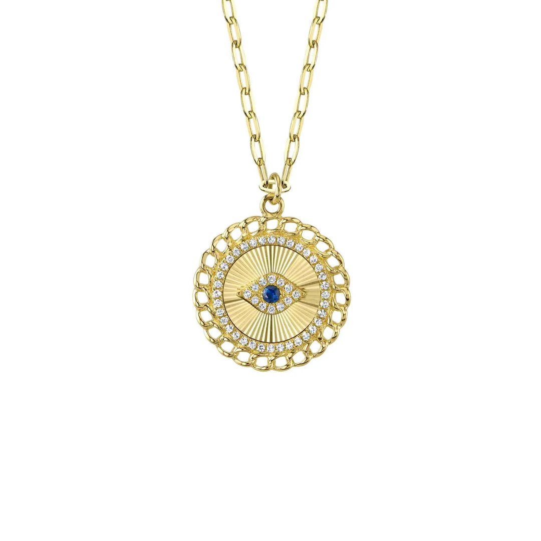 Blue Sapphire & Diamond Pendant Necklace
