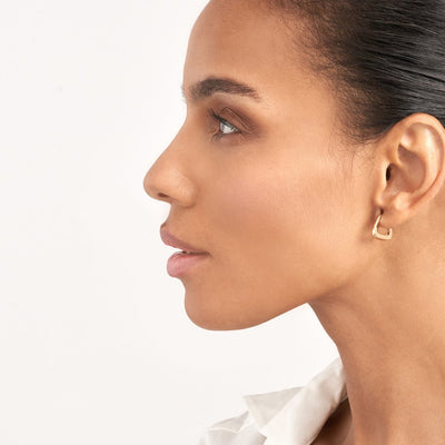 Tapered Squared Off Mini Hoop Earrings