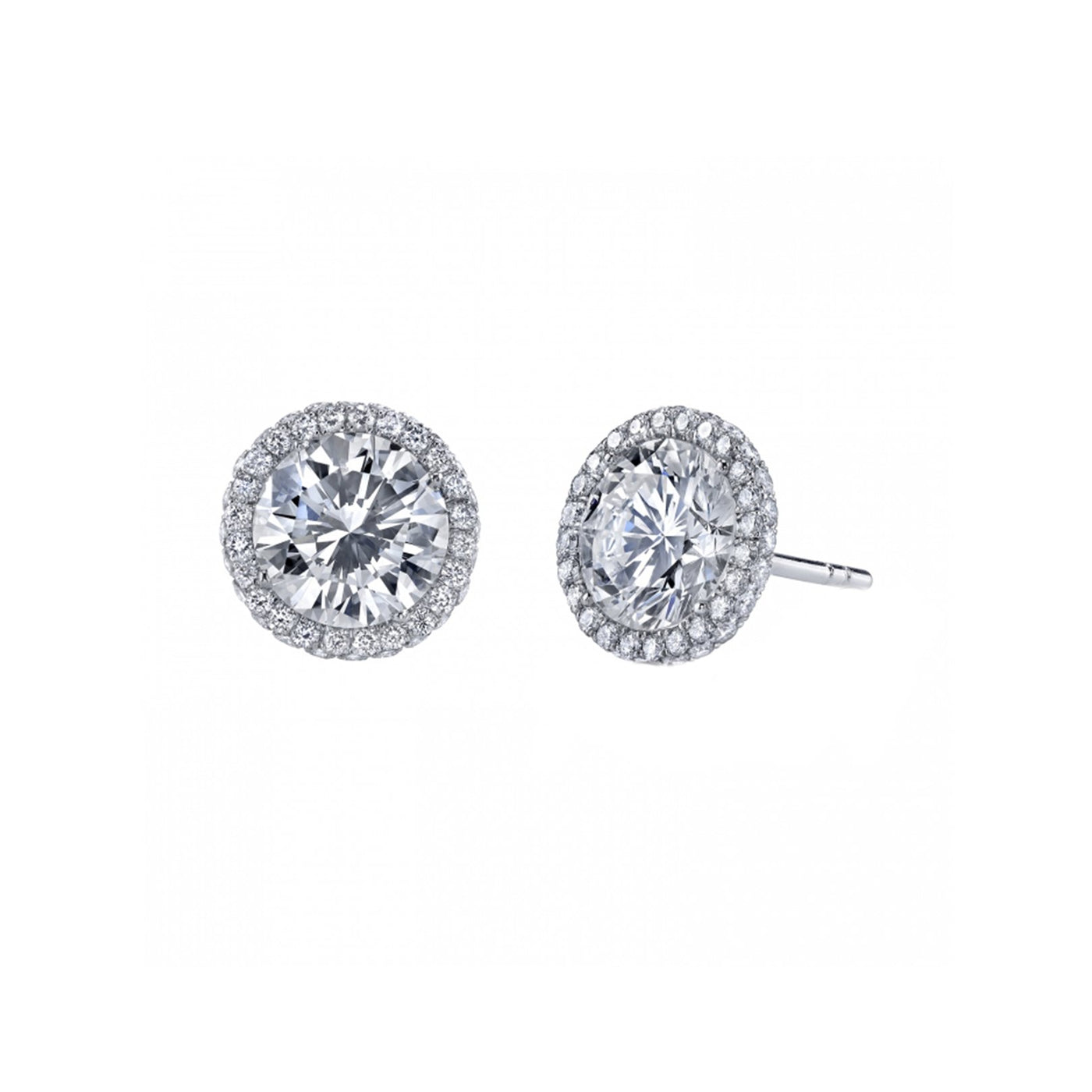 Diamond Halo Stud Earrings