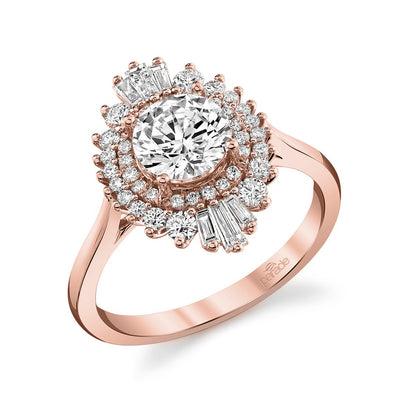 0.52 ctw Diamond Halo Engagement Ring