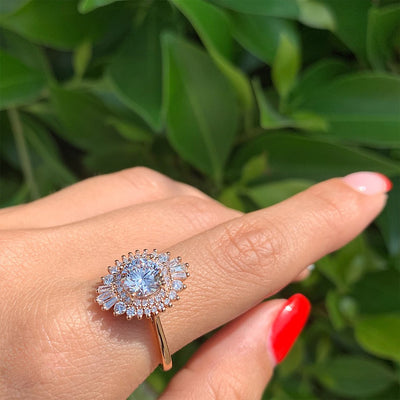 0.52 ctw Diamond Halo Engagement Ring