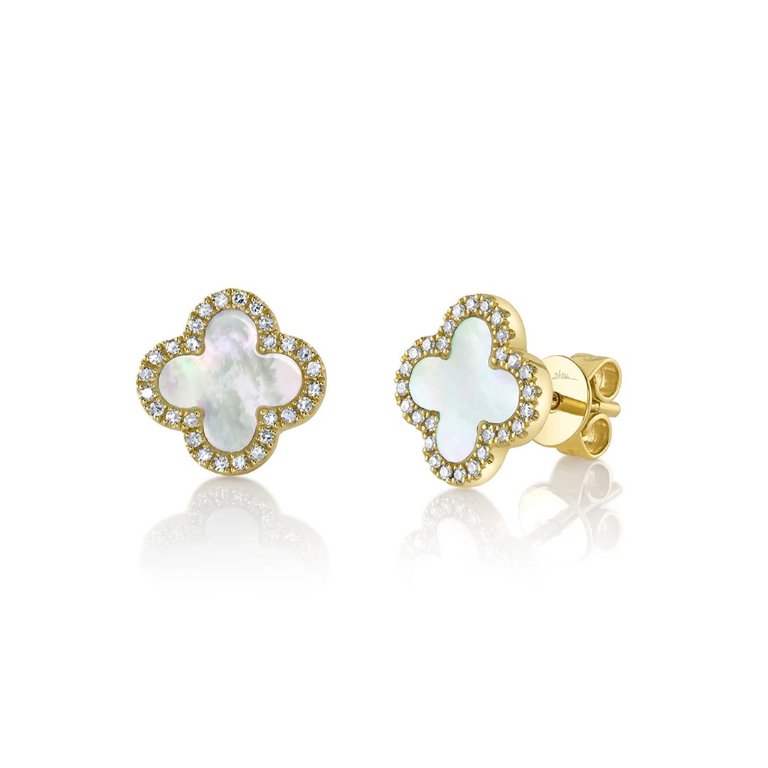 Mother of Pearl & Diamond Earrings