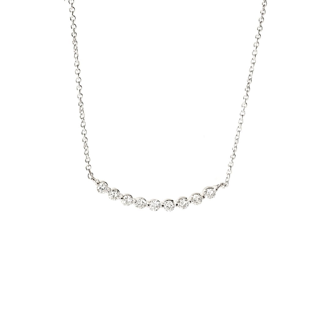 0.62 ctw Diamond Curved Bar Necklace