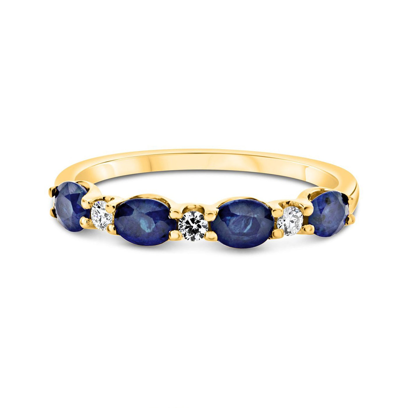 Blue Sapphire & Diamond Band