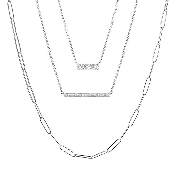 16+2" 0.11 ctw Diamond Bar Necklace