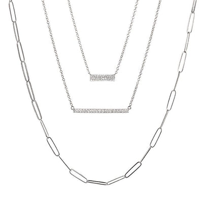 16+2" 0.11 ctw Diamond Bar Necklace