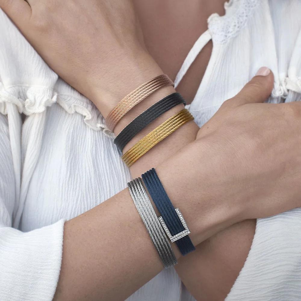 Diamond Cable Bracelet Set