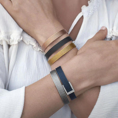 Diamond Cable Bracelet Set