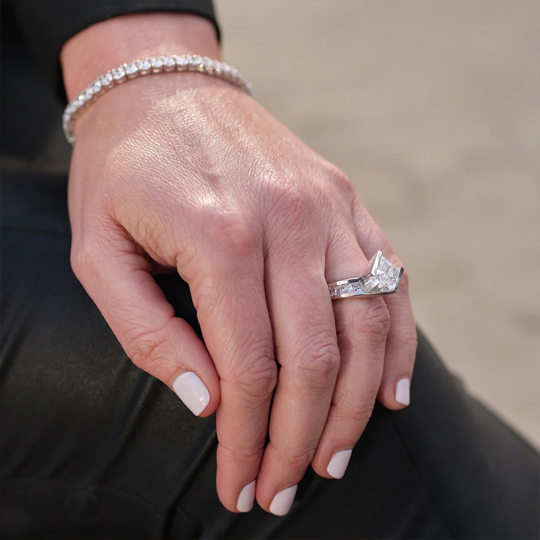 Half Bezel Engagement Ring
