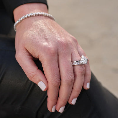 Half Bezel Engagement Ring