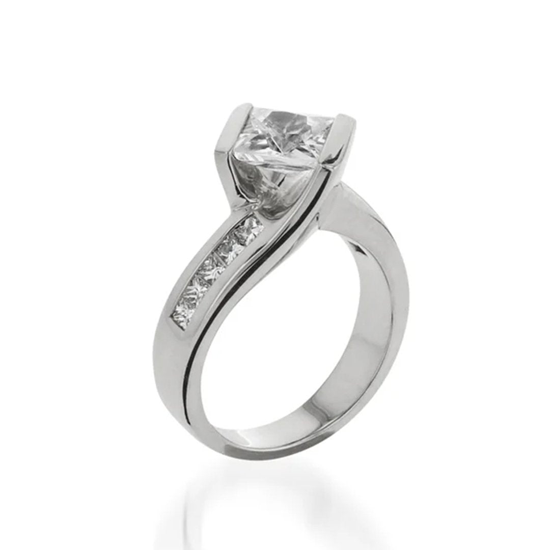Half Bezel Engagement Ring