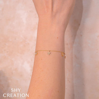 0.11ctw Diamond Star of David Charm Bracelet