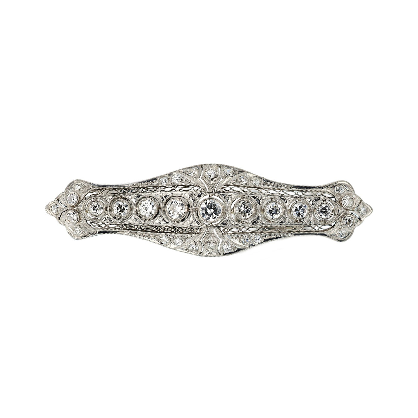 Diamond Bar Brooch