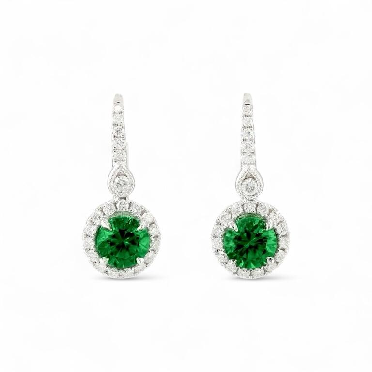 Emerald & Diamond Drop Earrings