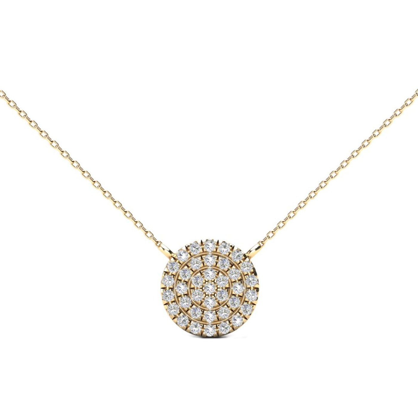 0.11ctw Diamond Pave Circle Necklace