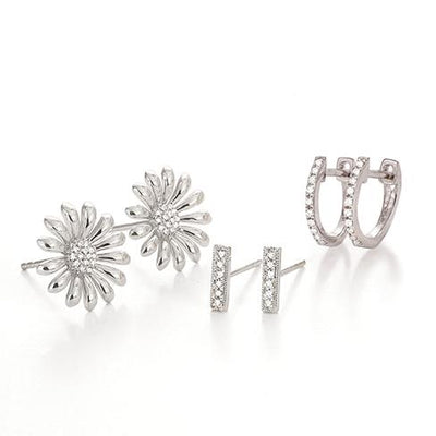 0.04 ctw Diamond Bar Earrings