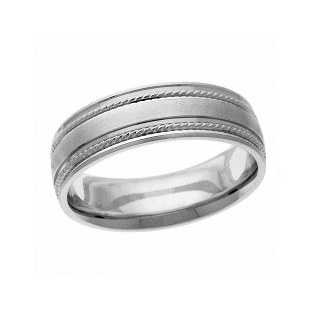 7MM Milgrain Satin Finish Band