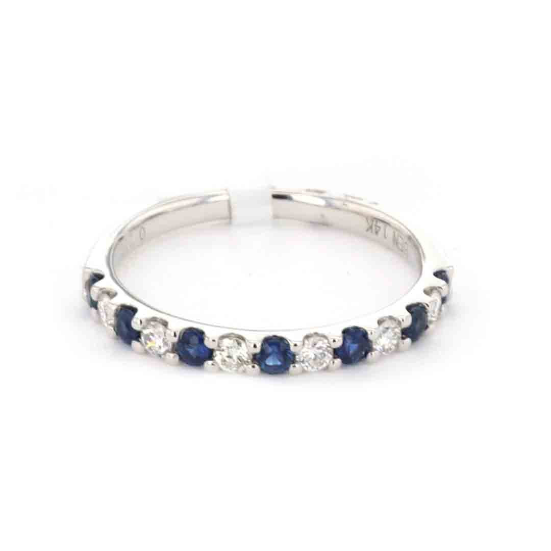 Blue Sapphire & Diamond Band