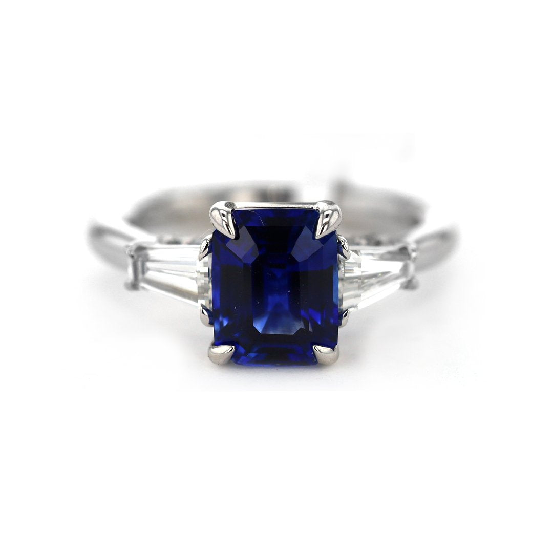 Blue Sapphire & Diamond Ring