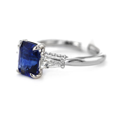 Blue Sapphire & Diamond Ring