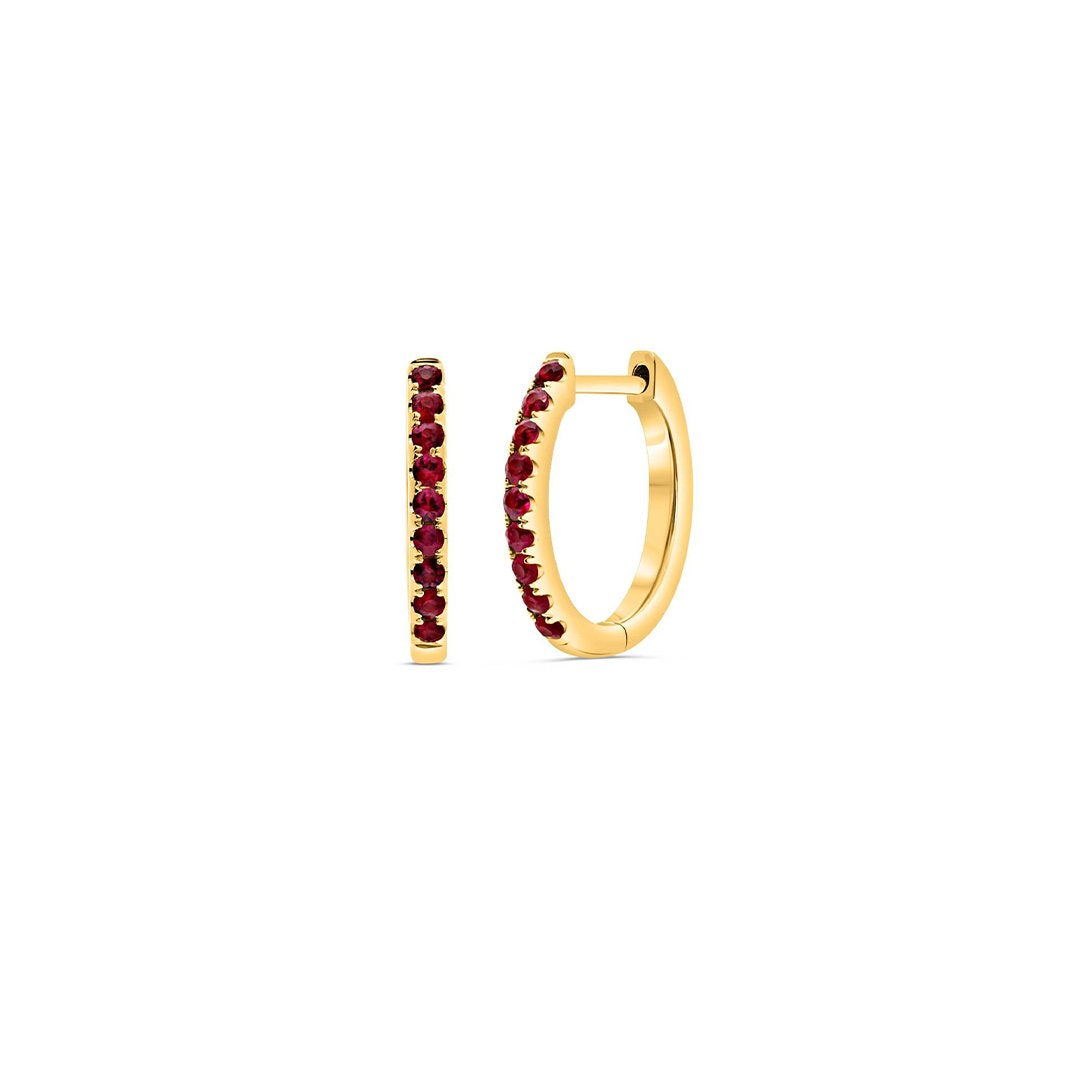 Ruby Oval Hoop Earrings