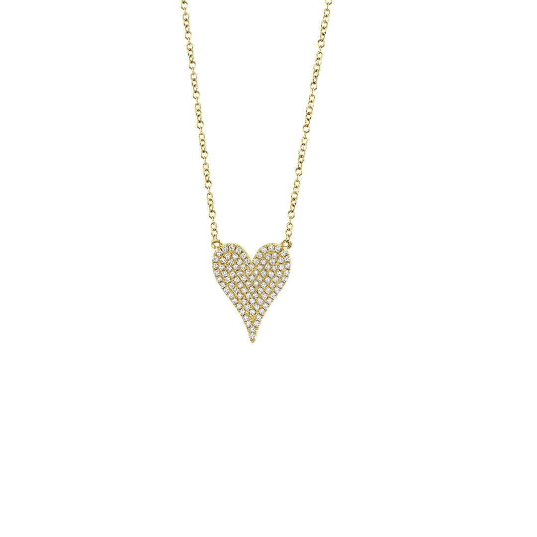 "15+3" 0.21 ctw Diamond Pave Heart Necklace