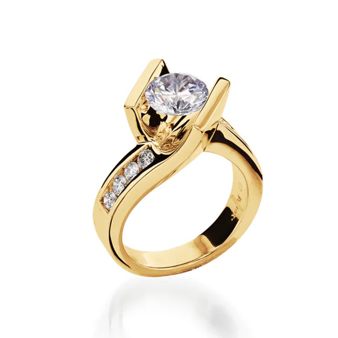 Half Bezel Engagement Ring