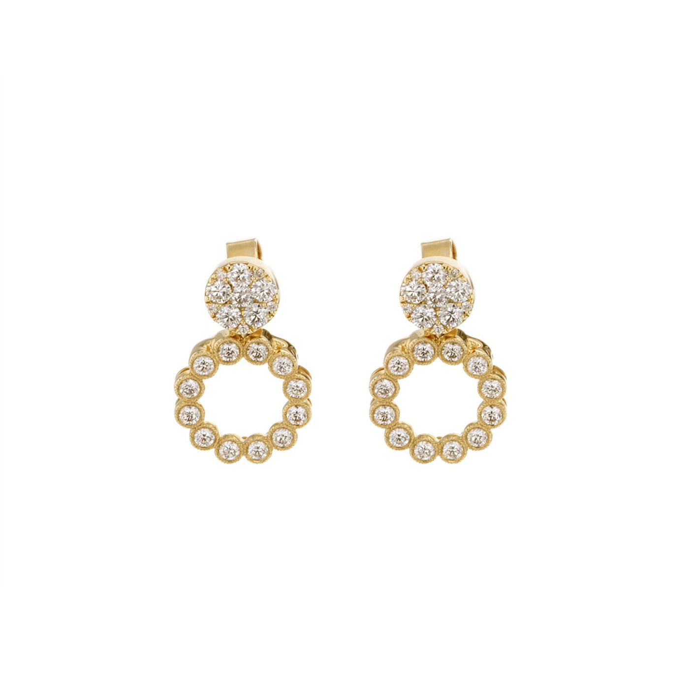 1.32ctw Diamond 2-Way Round Halo Earrings