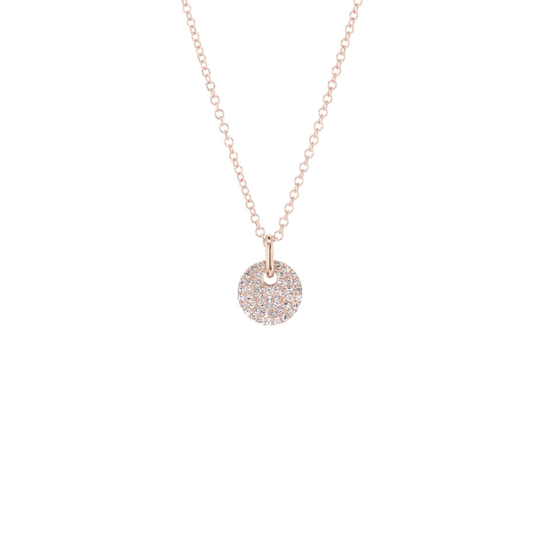16+2" 0.11 ctw Diamond Pave Disc Necklace