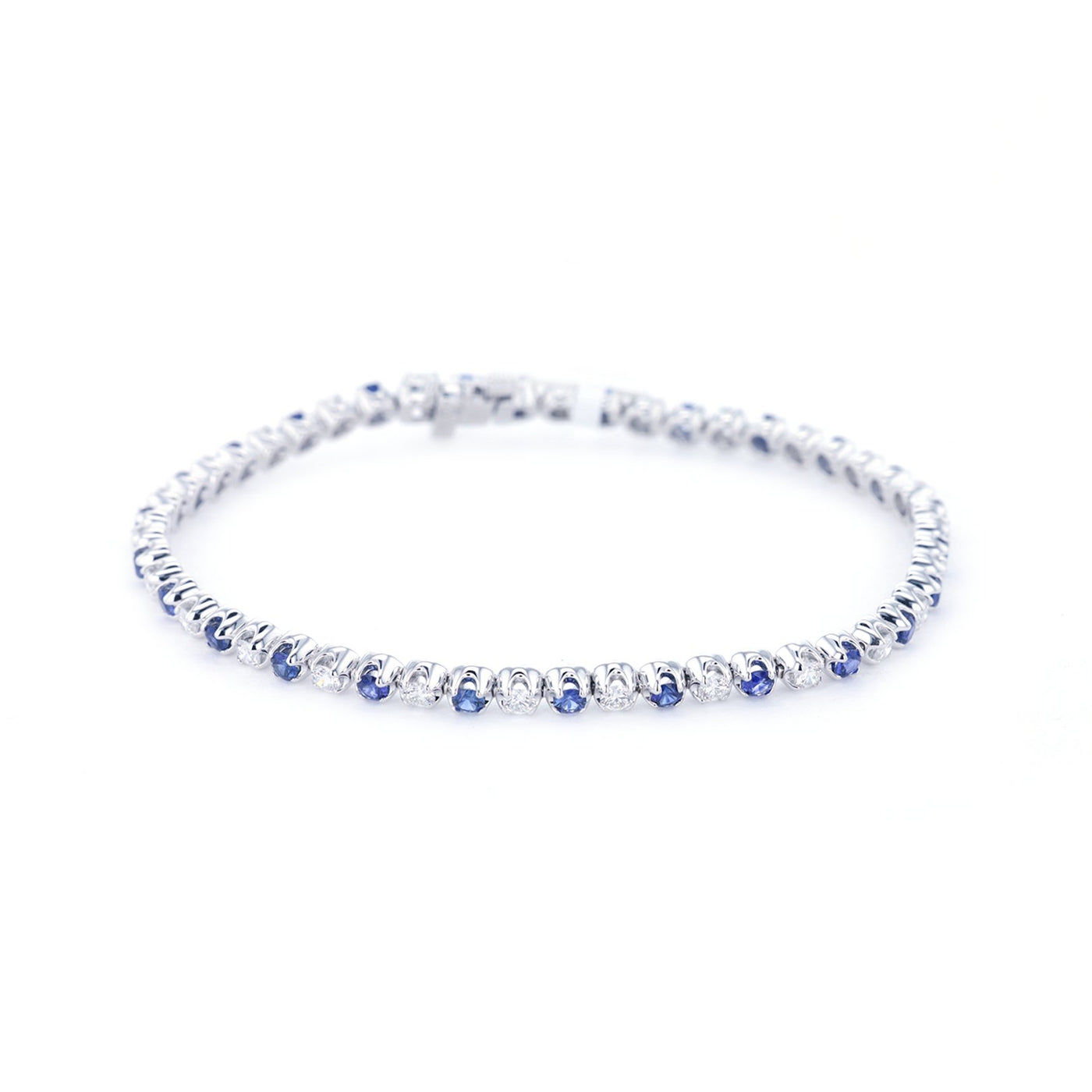 Blue Sapphire & Diamond Bracelet