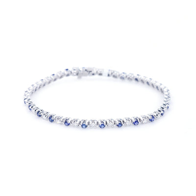 Blue Sapphire & Diamond Bracelet