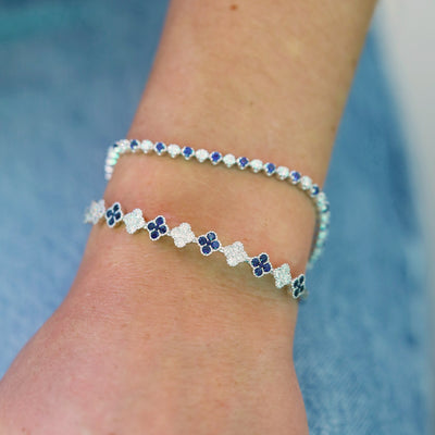Blue Sapphire & Diamond Bracelet