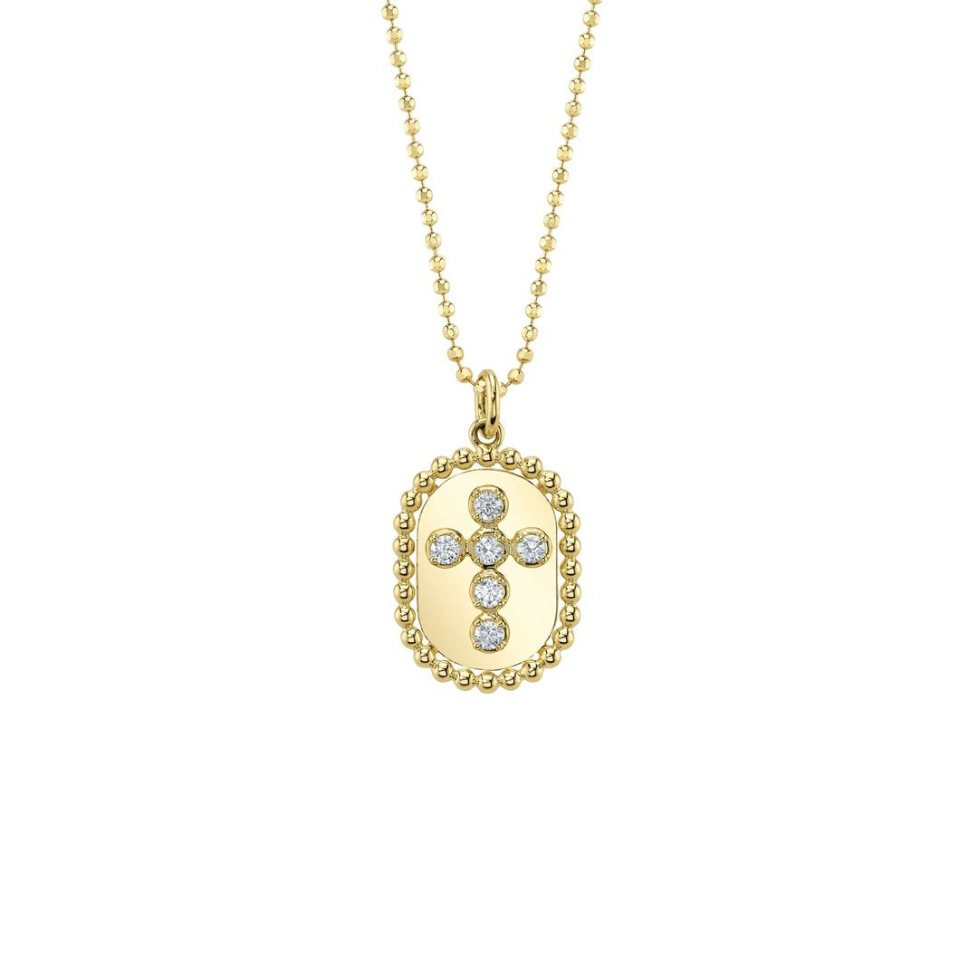 0.21 ctw Diamond Oval Cross Necklace