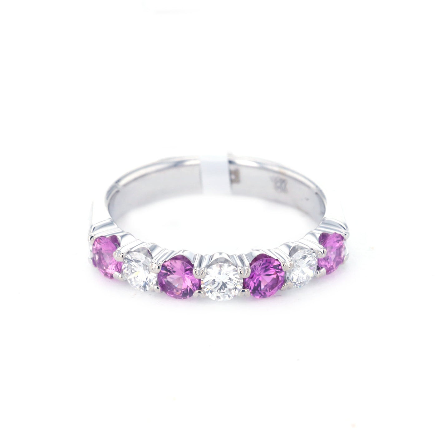Pink Sapphire & Diamond Band