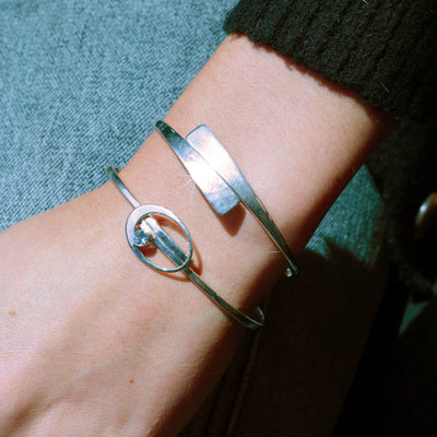 "Secret Heart" Bangle Silver Bracelet