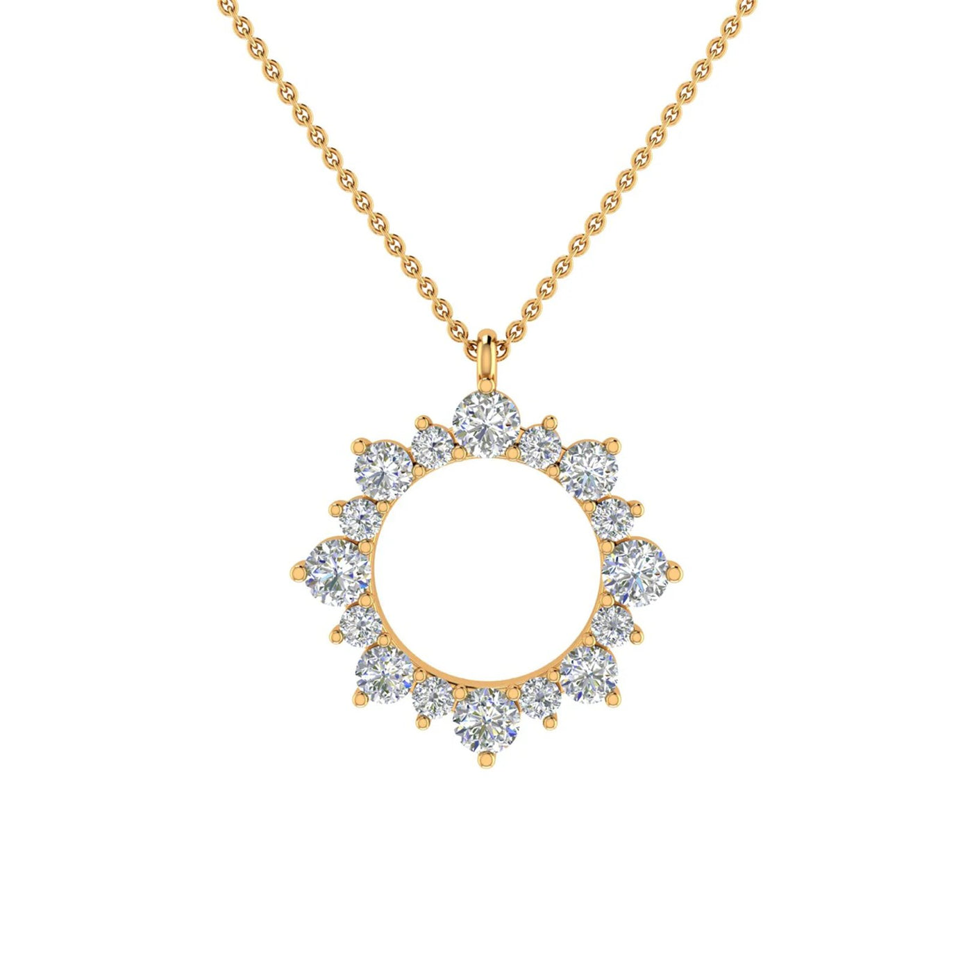 2.40 ctw Diamond Open Circle Pendant Necklace