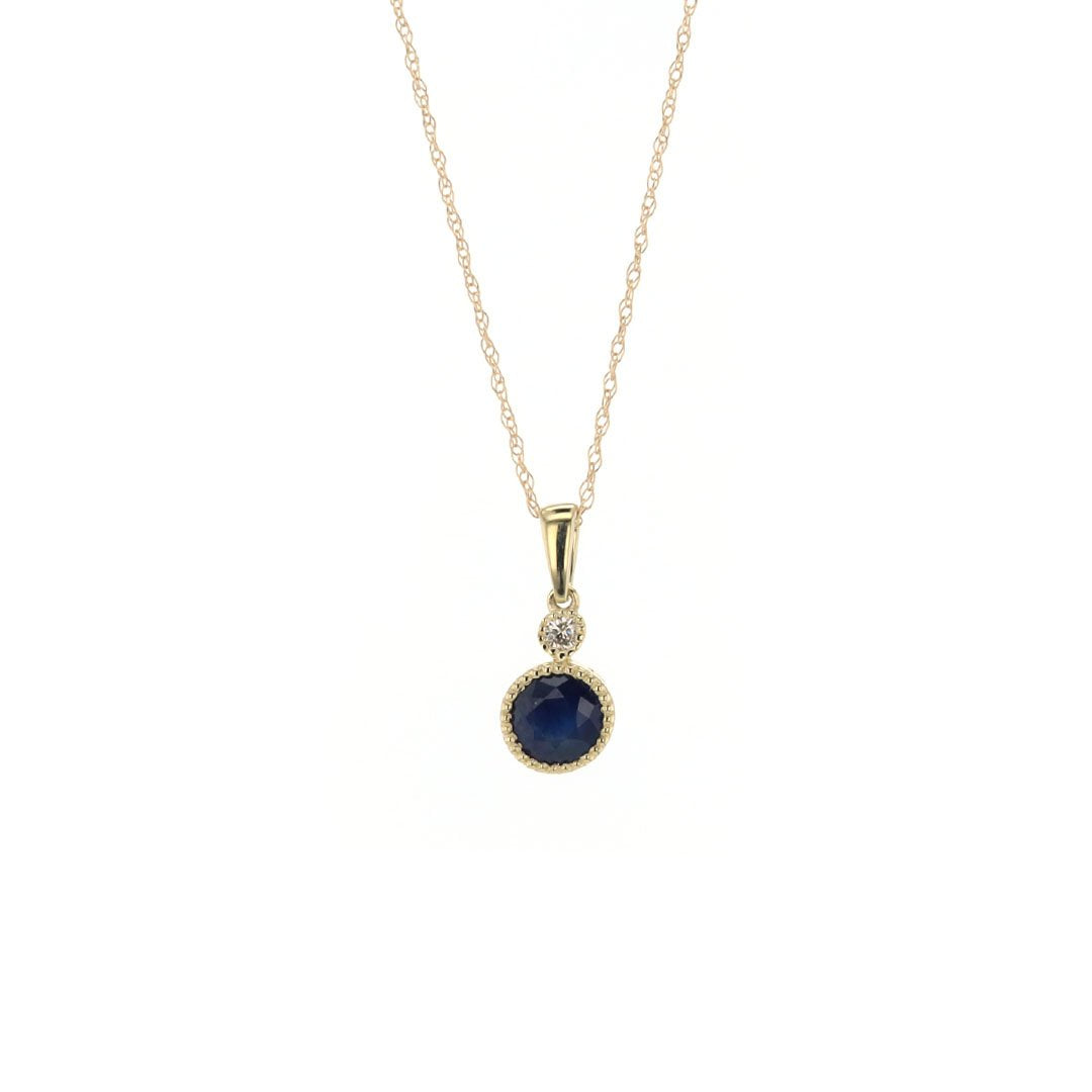 Sapphire & Diamond Pendant Necklace