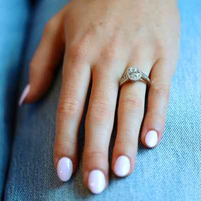 1.53 ct Diamond Halo Engagement Ring